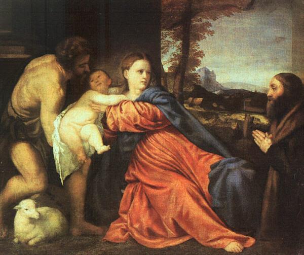  Titian Holy Family and Donor oil painting picture